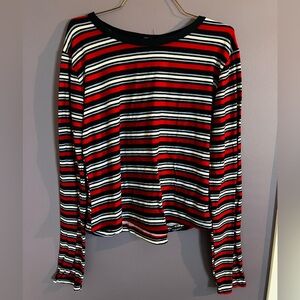 Striped Crewneck Ladies Longsleeve Tshirt